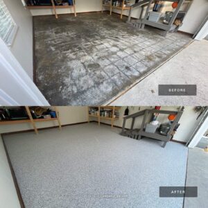 Knoxville Tennessee 2 Car Garage Floor Coating in Gravel