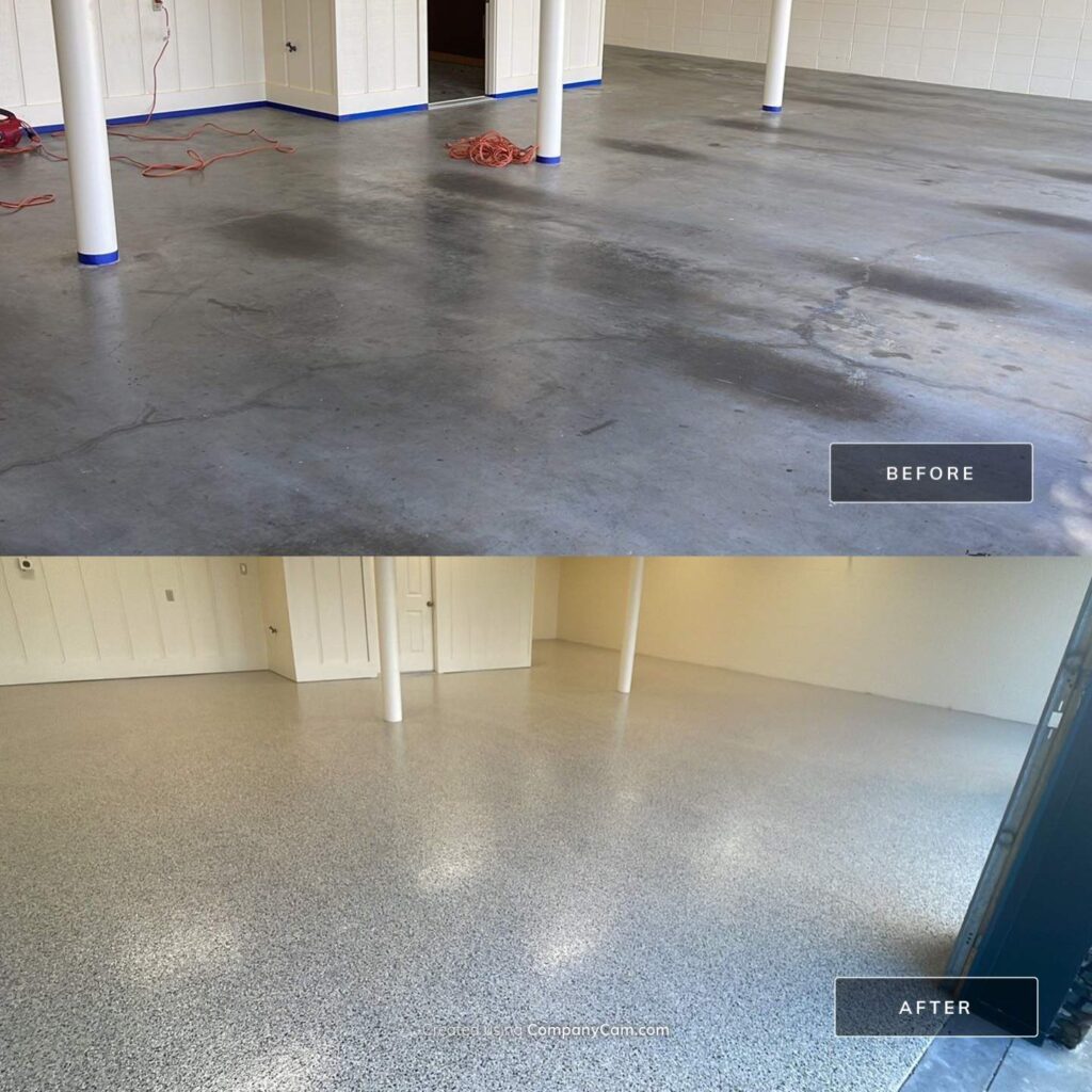 Shoreline Flake Garage Floor in Sevier County