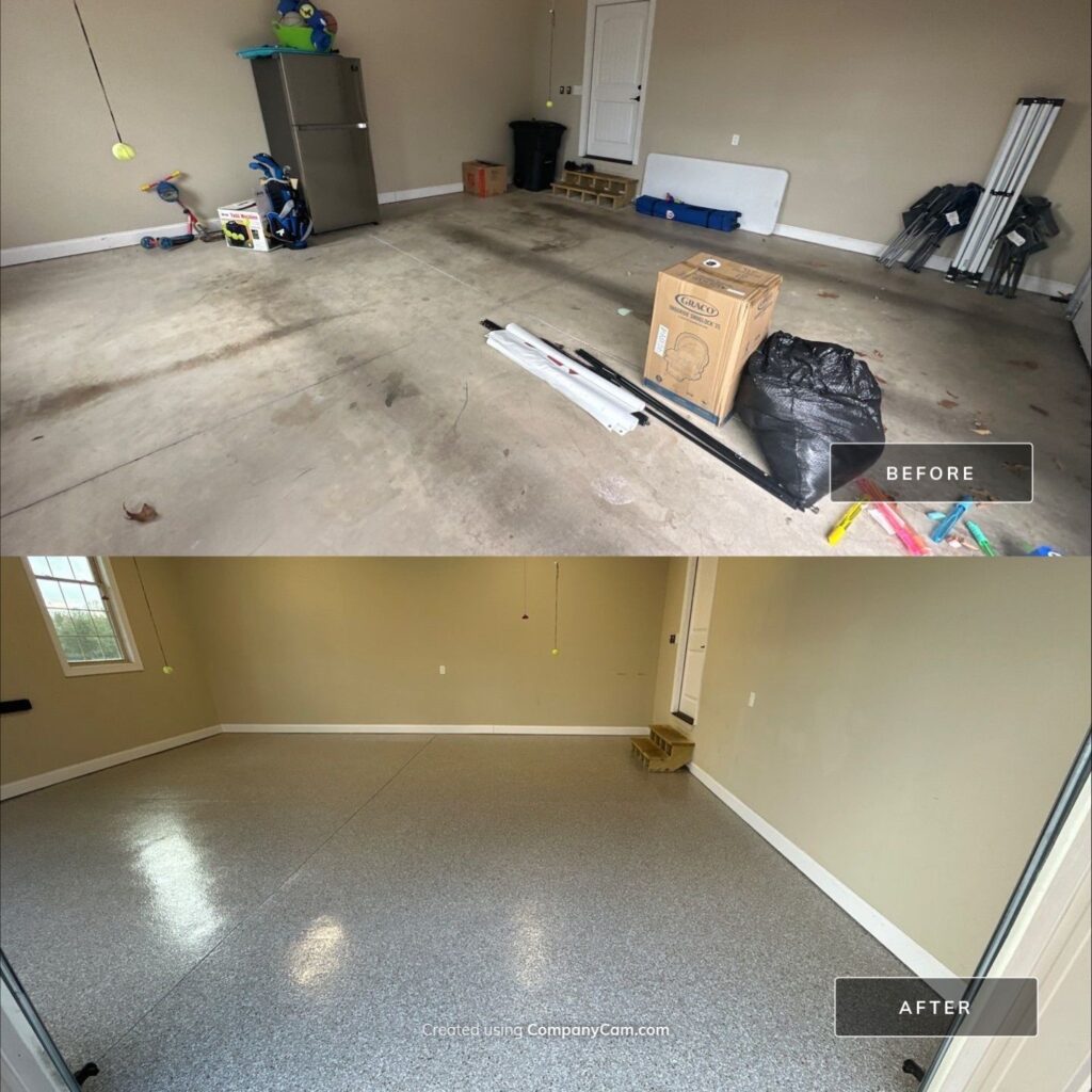 before and after garage floor masters