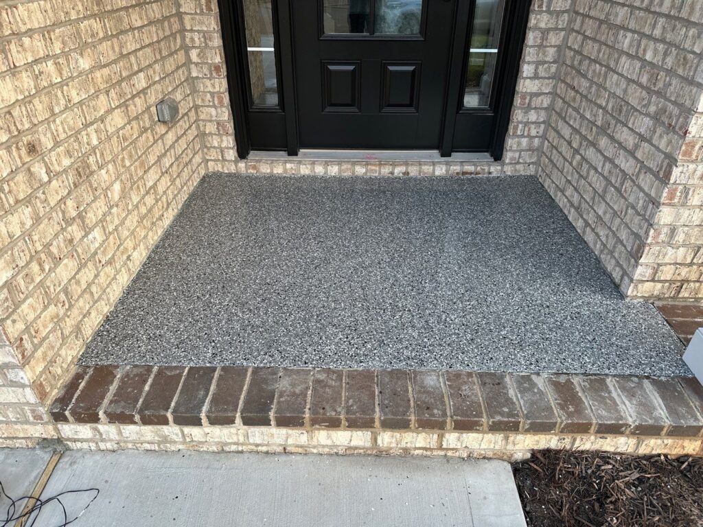 garage porch and patio